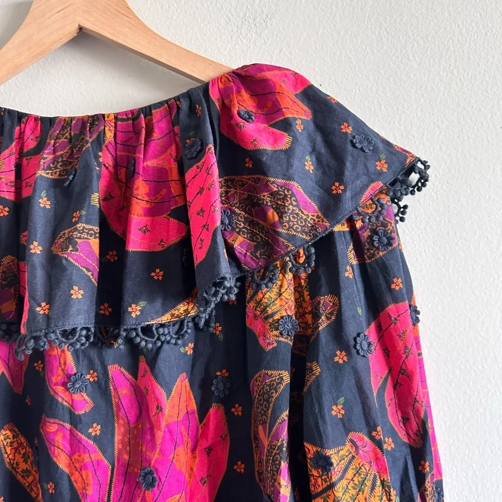Farm Rio Patchwork Bananas Blouse Size Small New with tags